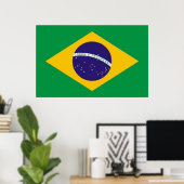 Framed print met vlag van Brazilië (Thuiskantoor)