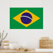 Framed print met vlag van Brazilië (Keuken)