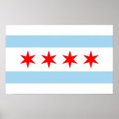 Framed print met vlag van Chicago, VS (Voorkant)
