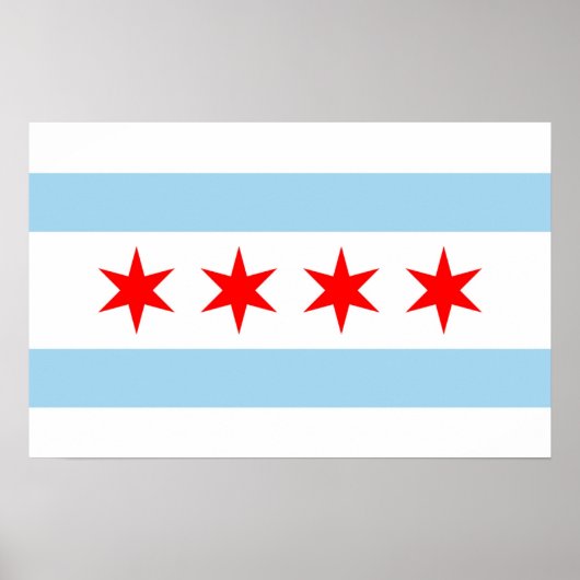 Framed print met vlag van Chicago, VS (Voorkant)
