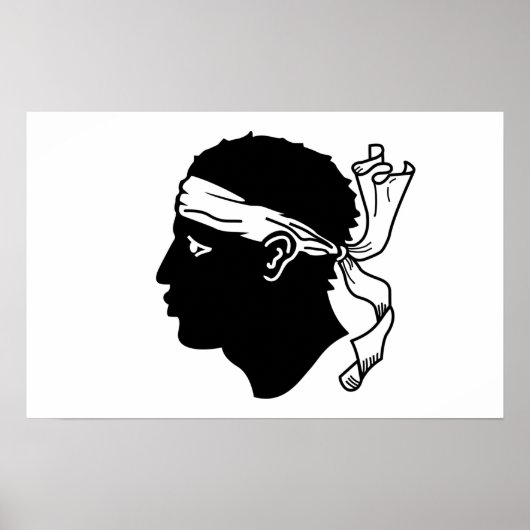 Framed print met vlag van Corsica, Frankrijk (Voorkant)