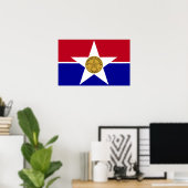 Framed print met vlag van Dallas, VS (Thuiskantoor)