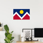 Framed print met vlag van Denver, Colorado, VS (Thuiskantoor)