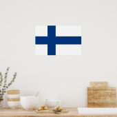 Framed print met vlag van Finland (Keuken)