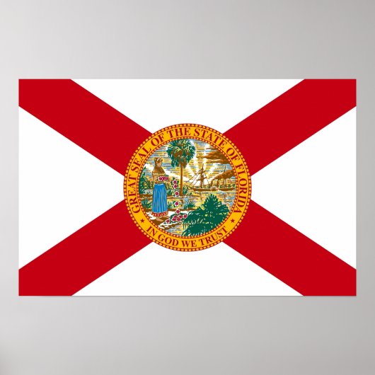 Framed print met vlag van Florida, VS (Voorkant)