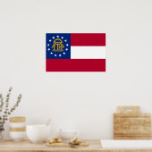 Framed print met vlag van Georgië, VS (Keuken)