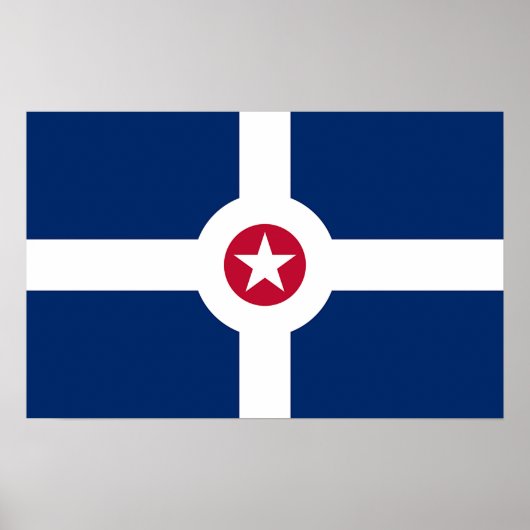 Framed print met vlag van Indianapolis, VS (Voorkant)