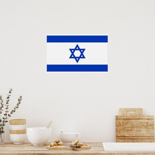 Framed print met vlag van Israël (Keuken)