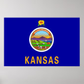 Framed print met vlag van Kansas, VS (Voorkant)