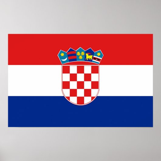 Framed print met vlag van Kroatië (Voorkant)