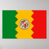 Framed print met vlag van Los Angeles, Californië (Voorkant)