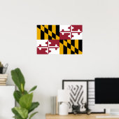 Framed print met vlag van Maryland, VS (Thuiskantoor)