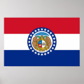 Framed print met vlag van Missouri, VS (Voorkant)