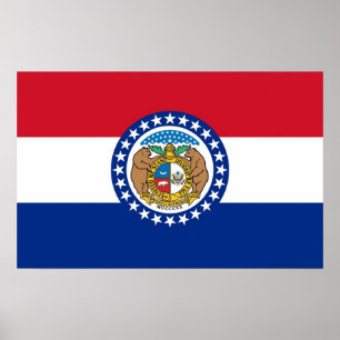 Framed print met vlag van Missouri, VS