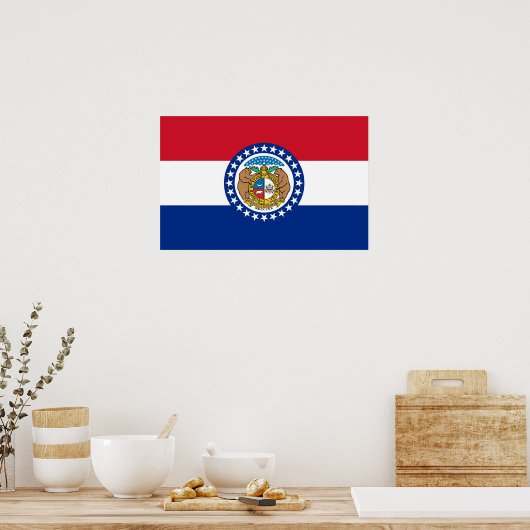 Framed print met vlag van Missouri, VS (Keuken)