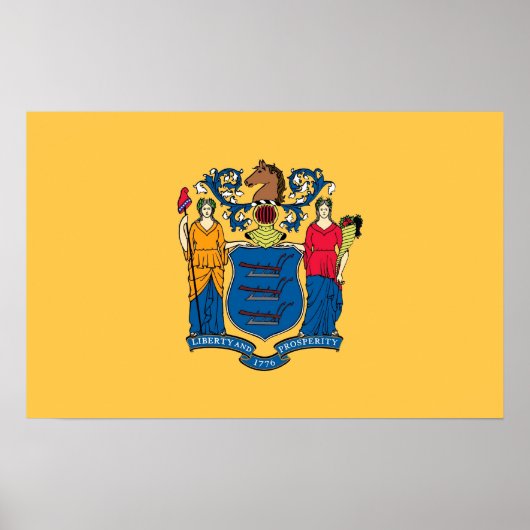Framed print met vlag van New Jersey, VS (Voorkant)