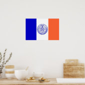 Framed print met vlag van New York, VS (Keuken)