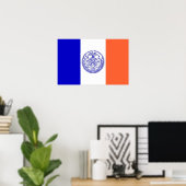 Framed print met vlag van New York, VS (Thuiskantoor)