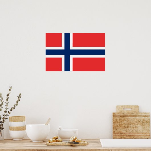 Framed print met vlag van Noorwegen (Keuken)