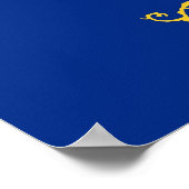 Framed print met vlag van North Dakota, VS (Hoek)