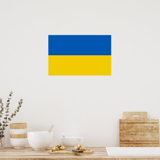 Framed print met vlag van Oekraïne (Keuken)