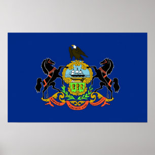 Framed print met vlag van Pennsylvania, VS