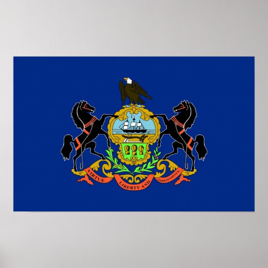 Framed print met vlag van Pennsylvania, VS (Voorkant)