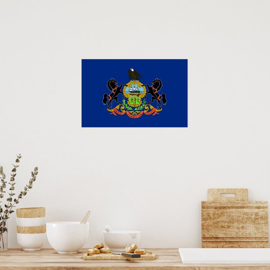 Framed print met vlag van Pennsylvania, VS (Keuken)