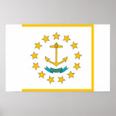 Framed print met vlag van Rhode Island, VS (Voorkant)