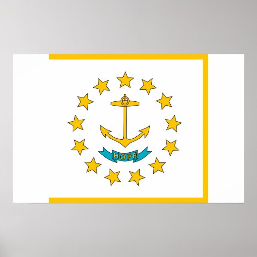 Framed print met vlag van Rhode Island, VS (Voorkant)