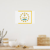 Framed print met vlag van Rhode Island, VS (Keuken)