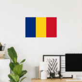 Framed print met vlag van Roemenië (Thuiskantoor)