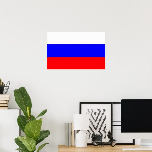 Framed print met vlag van Rusland (Thuiskantoor)