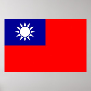 Framed print met vlag van Taiwan