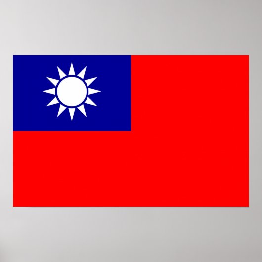 Framed print met vlag van Taiwan (Voorkant)