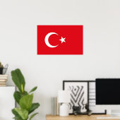 Framed print met vlag van Turkije (Thuiskantoor)