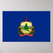 Framed print met vlag van Vermont, VS (Voorkant)