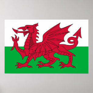 Framed print met vlag van Wales