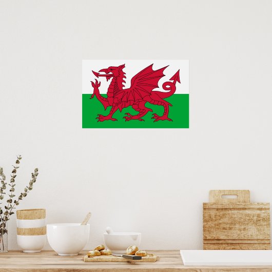 Framed print met vlag van Wales (Keuken)