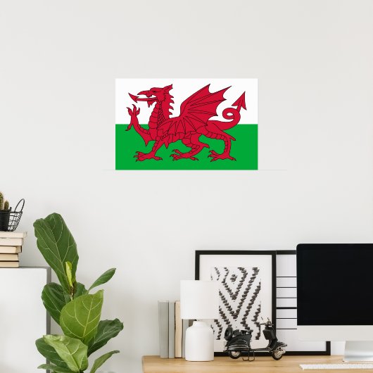Framed print met vlag van Wales (Thuiskantoor)