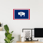 Framed print met vlag van Wyoming, VS (Thuiskantoor)