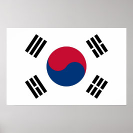 Framed print met vlag van Zuid-Korea