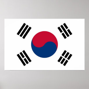 Framed print met vlag van Zuid-Korea