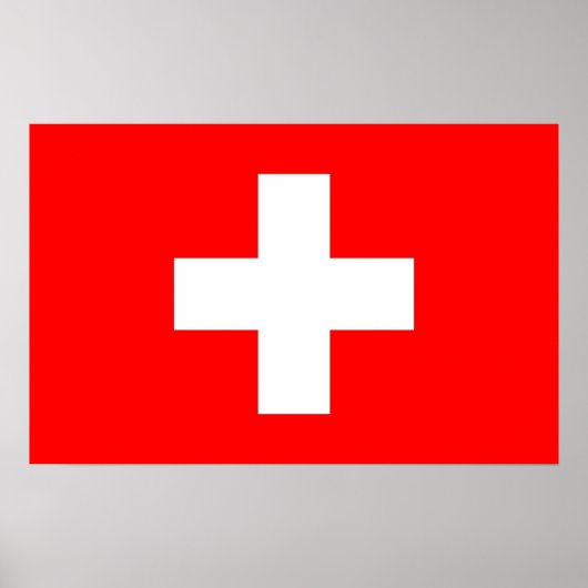 Framed print met vlag van Zwitserland (Voorkant)