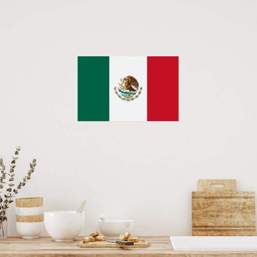 Framed print with Flag of Mexico (Keuken)