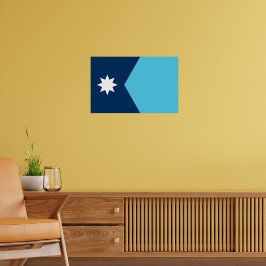 Framed print with Flag of Minnesota, USA