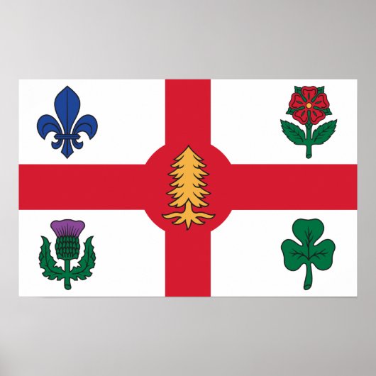 Framed print with Flag of Montreal, Canada (Voorkant)