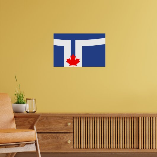 Framed print with Flag of Toronto, Ontario (Woonkamer 2)