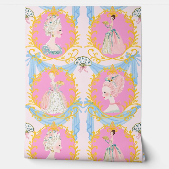 Framed  Rococo Baroque Coquette Marie Antoinette Behang (Afrollen)