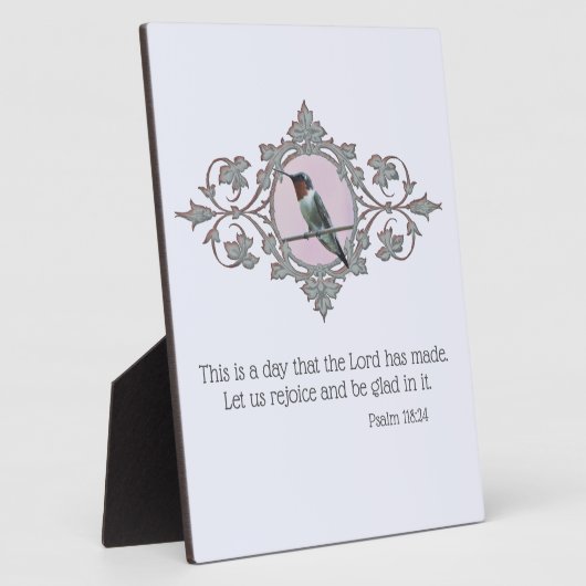 Framed Ruby Throated Hummingbird Fotoplaat (Zijkant)